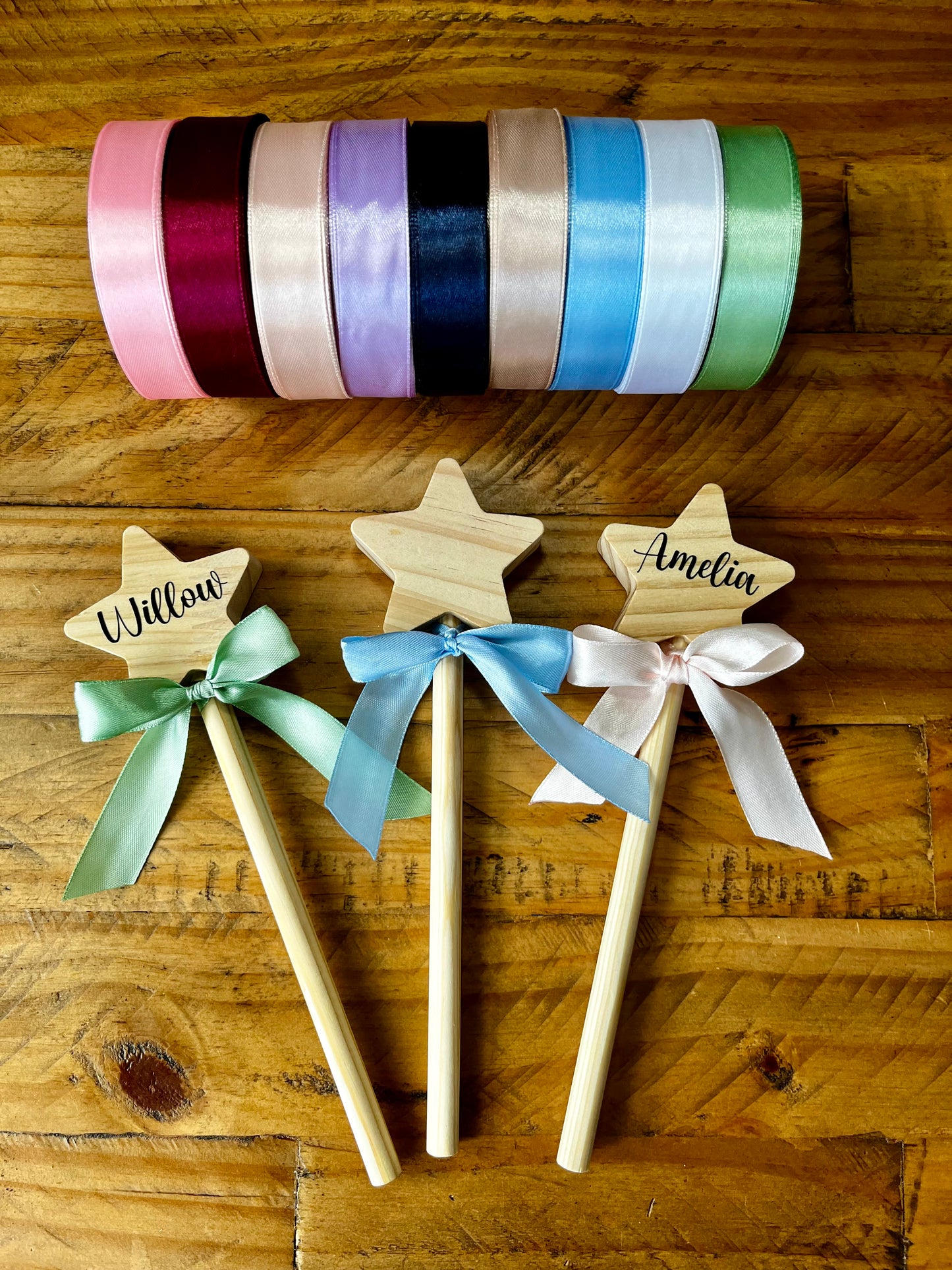 Personalised wooden star wand