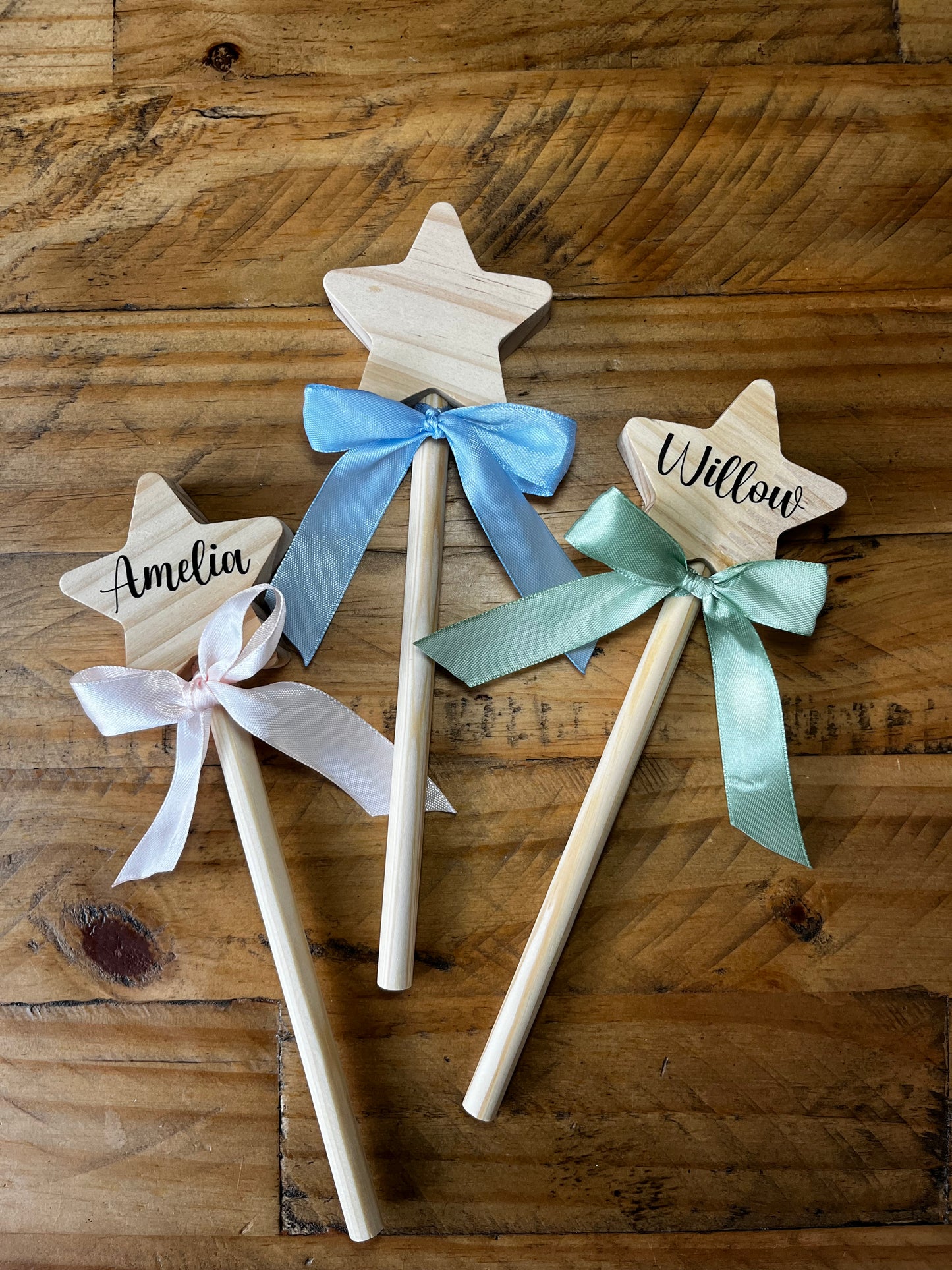 Personalised wooden star wand