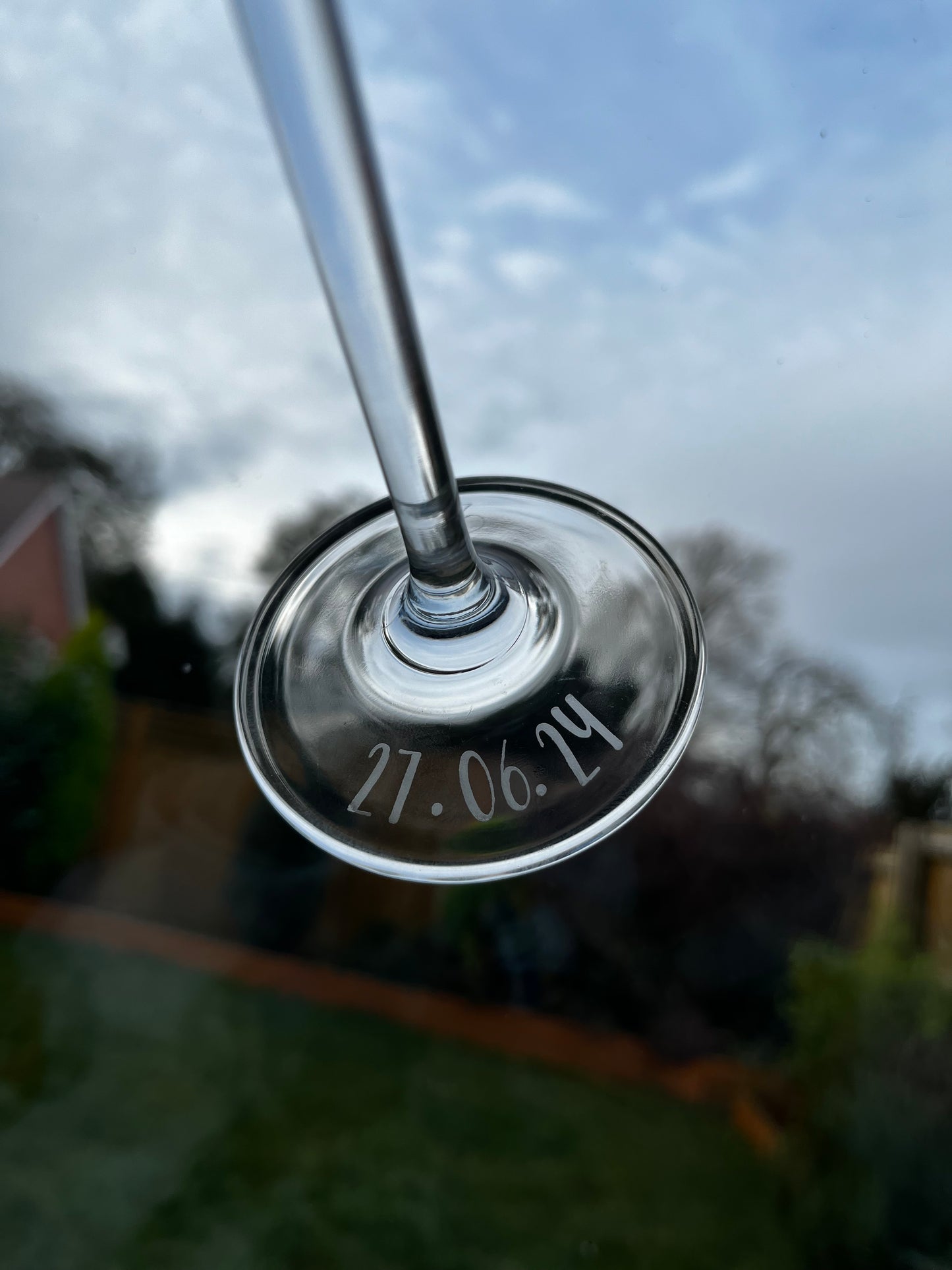Personalised champagne glasses