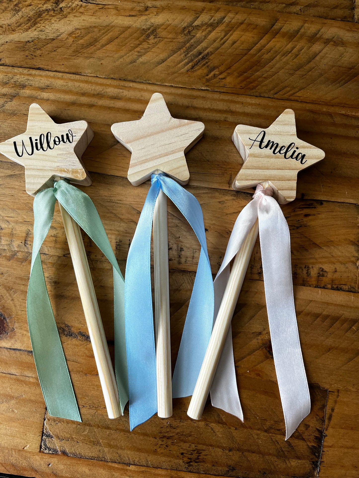 Personalised wooden star wand