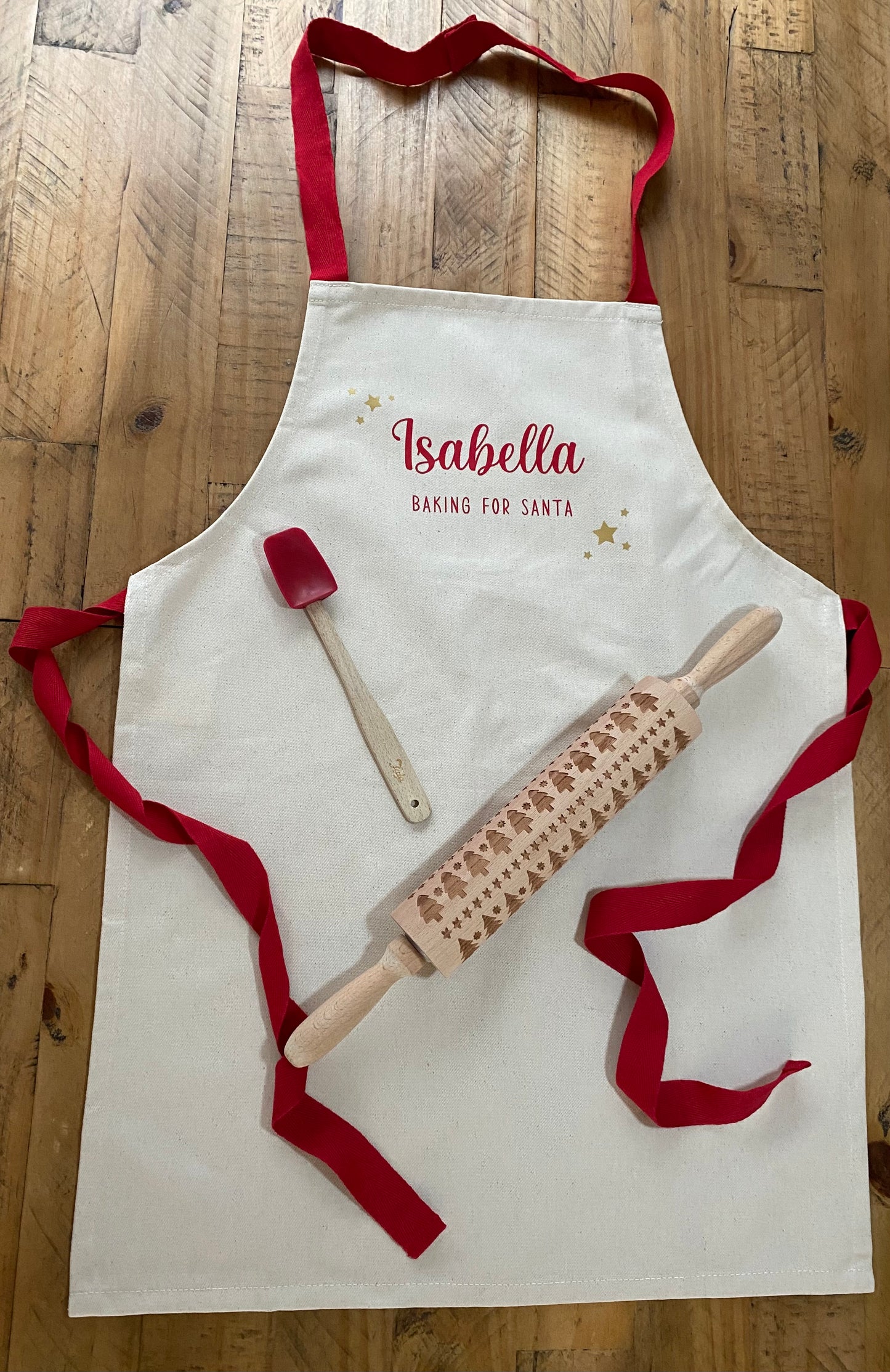 Personalised festive children’s apron - Baking for Santa