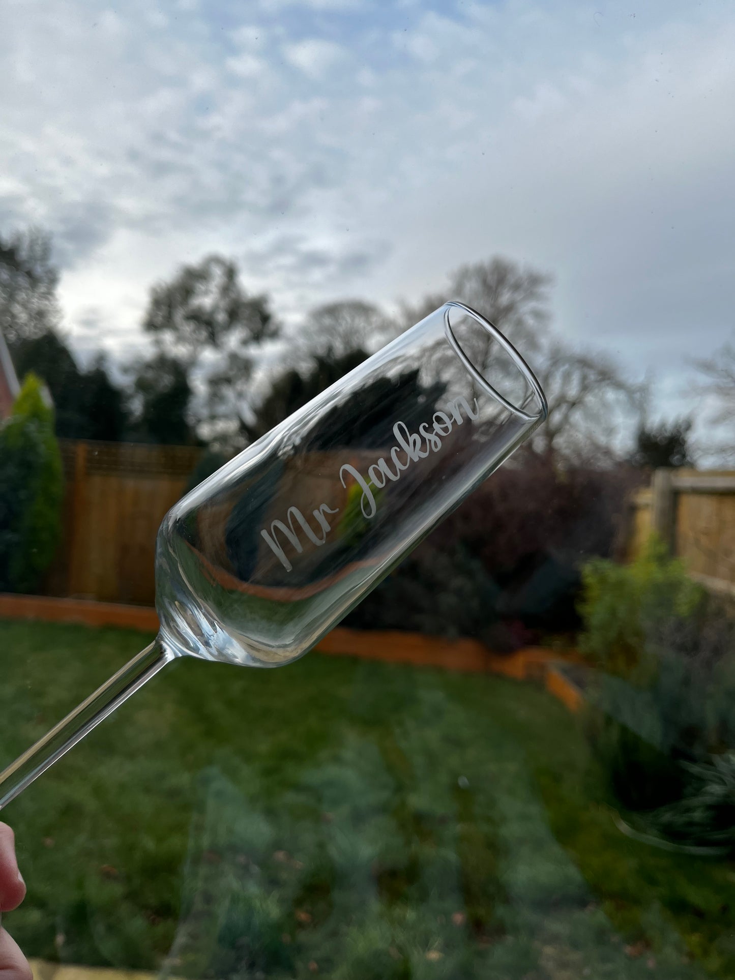 Personalised champagne glasses