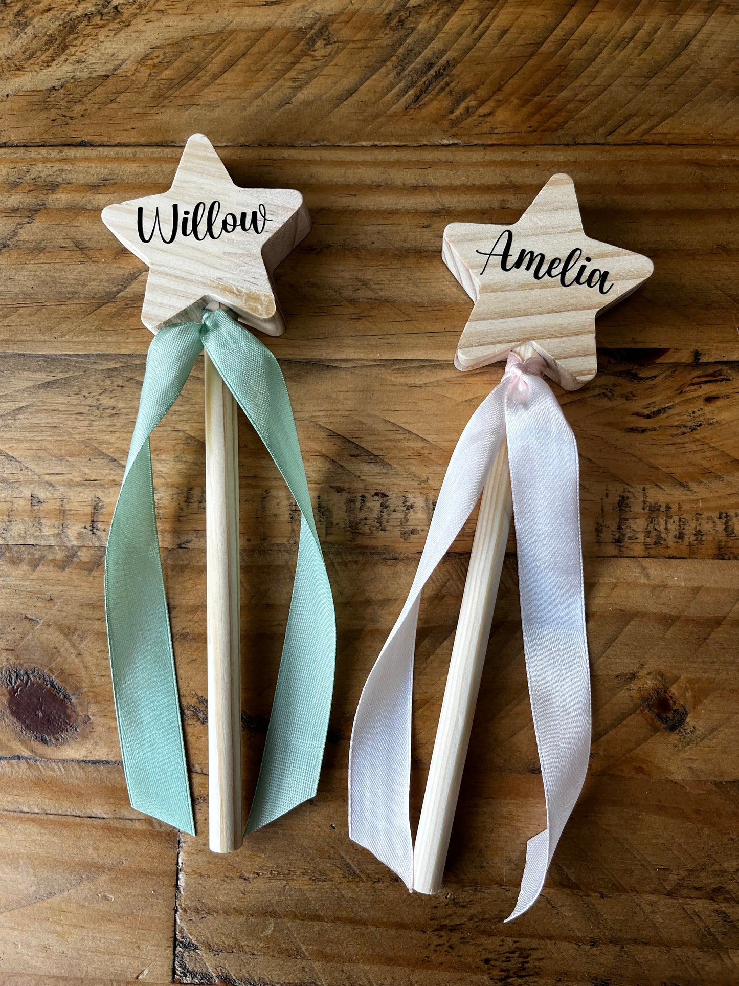Personalised wooden star wand