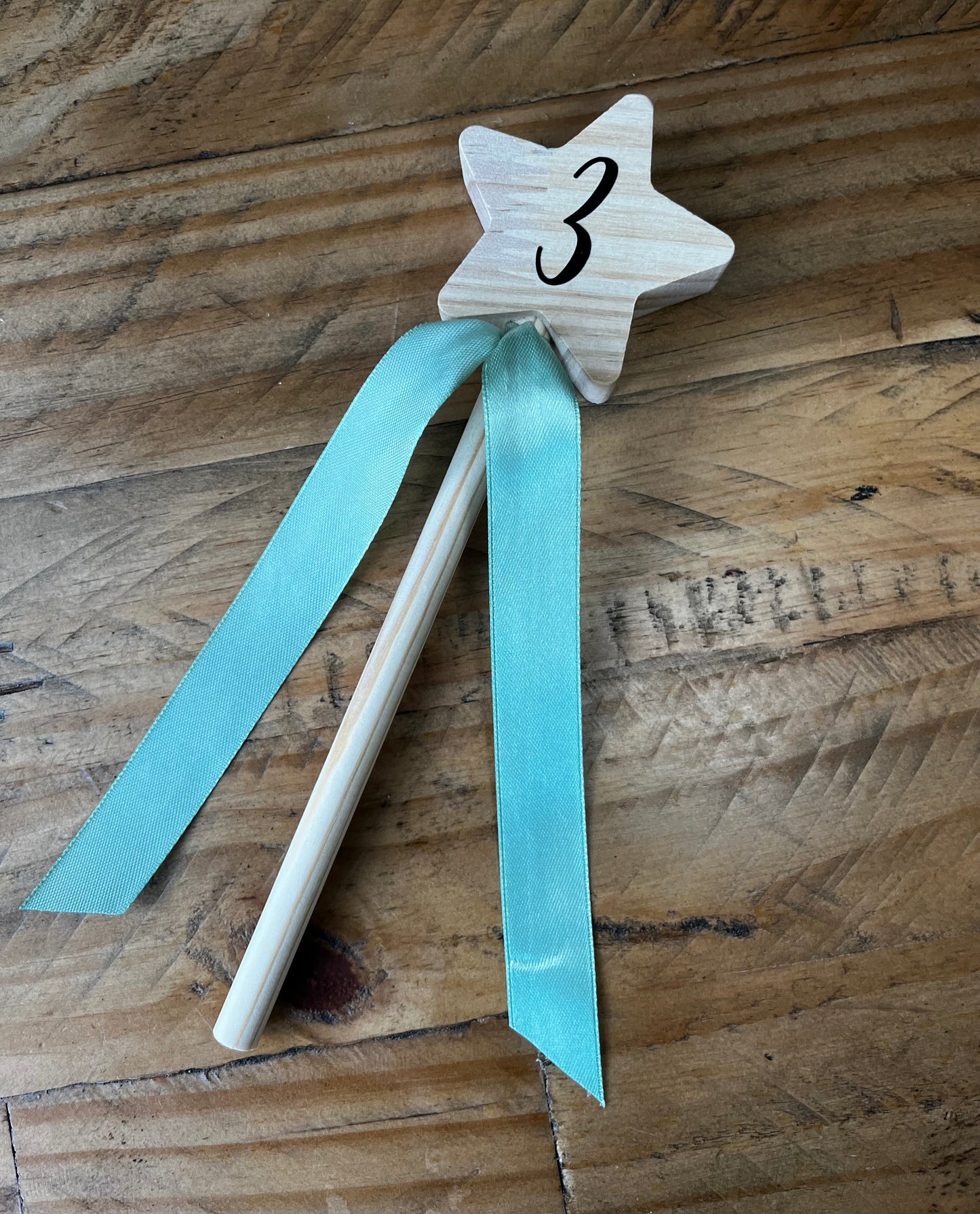 Personalised wooden star wand