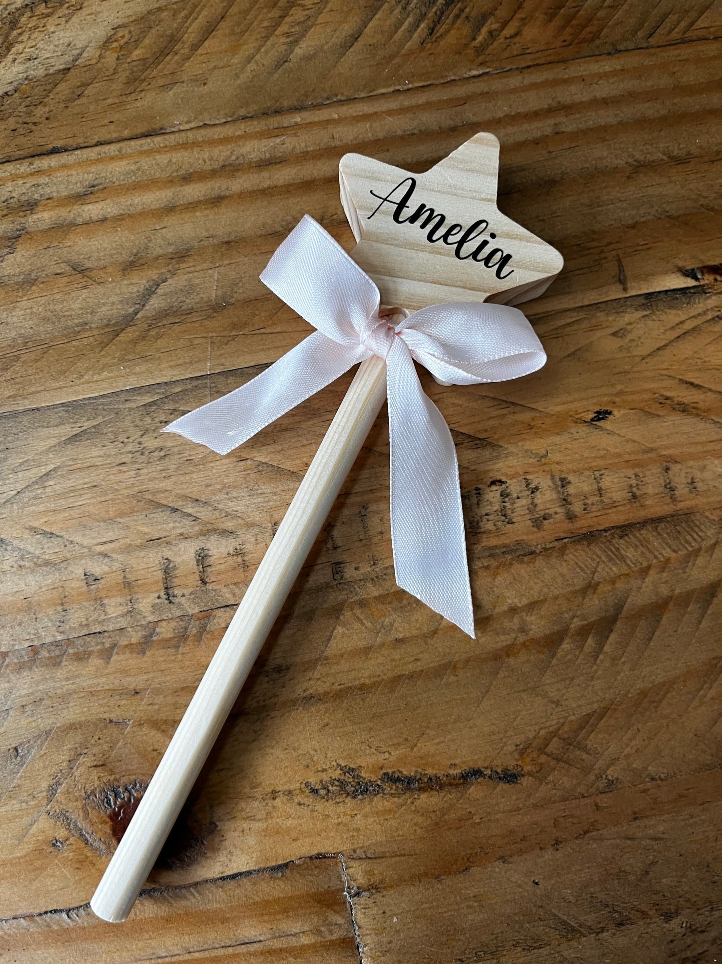 Personalised wooden star wand