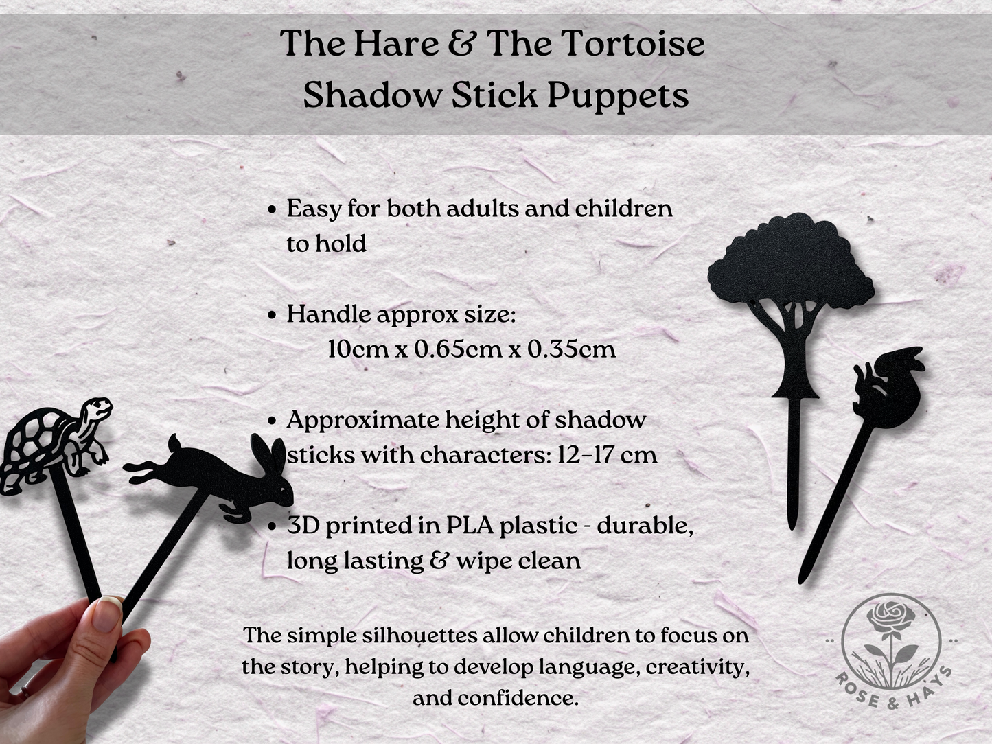 The Hare and The Tortoise Shadow Story Stick Puppets