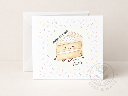 Personalised Sprinkles Cake Birthday Card