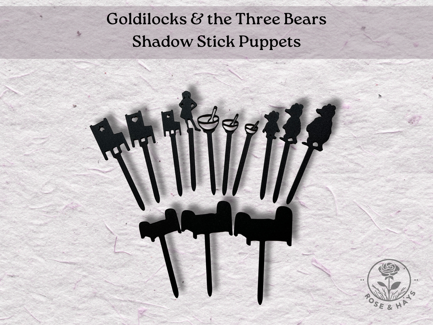 Goldilocks and the Three Bears Shadow Story Sticks