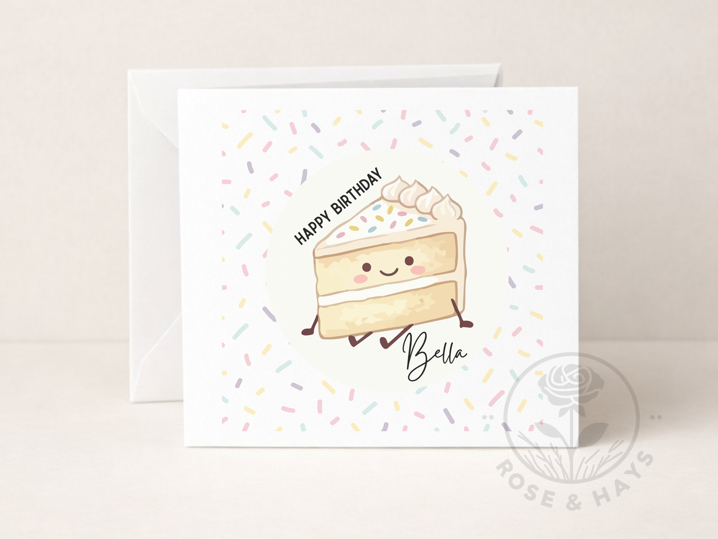 Personalised Sprinkles Cake Birthday Card