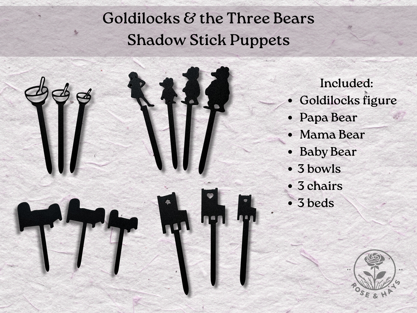 Goldilocks and the Three Bears Shadow Story Sticks