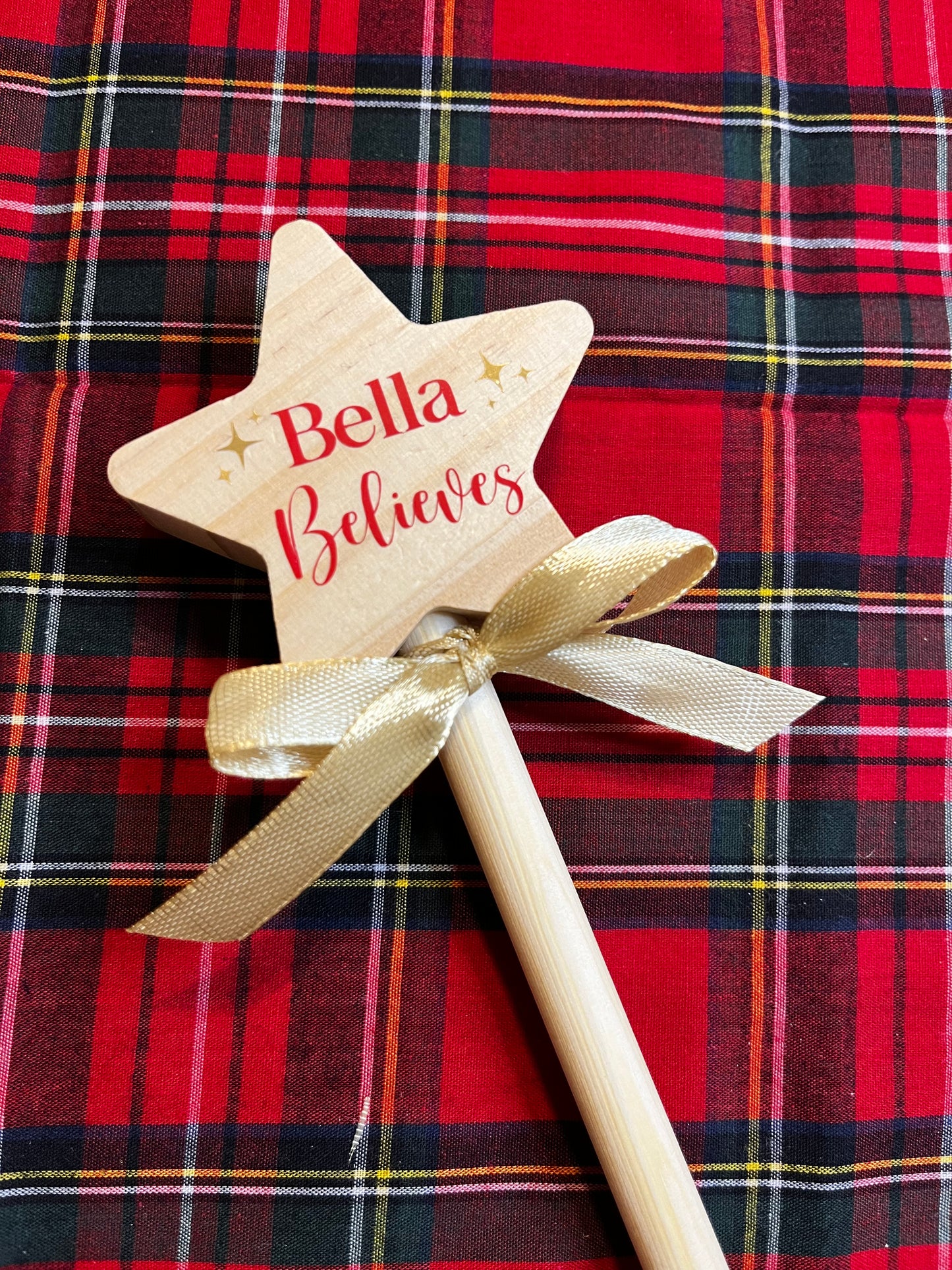 Personalised Christmas Wooden Star Wand