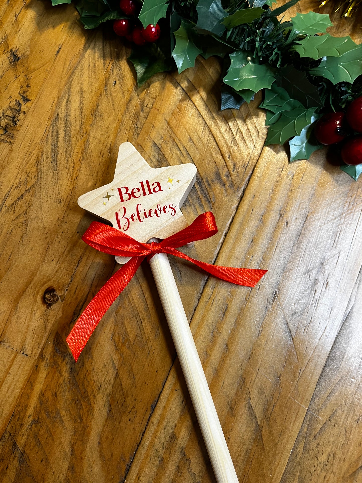 Personalised Christmas Wooden Star Wand