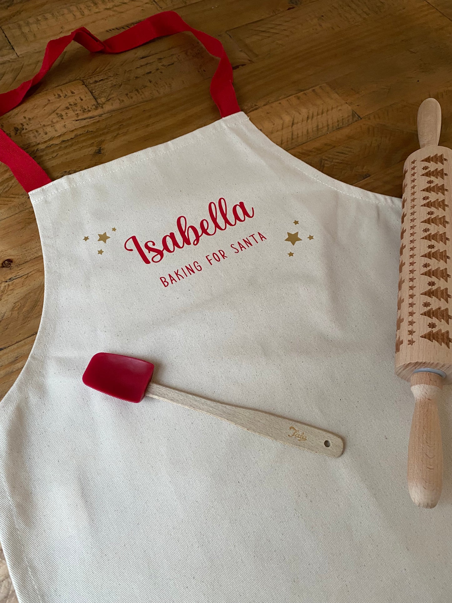 Personalised festive children’s apron - Baking for Santa