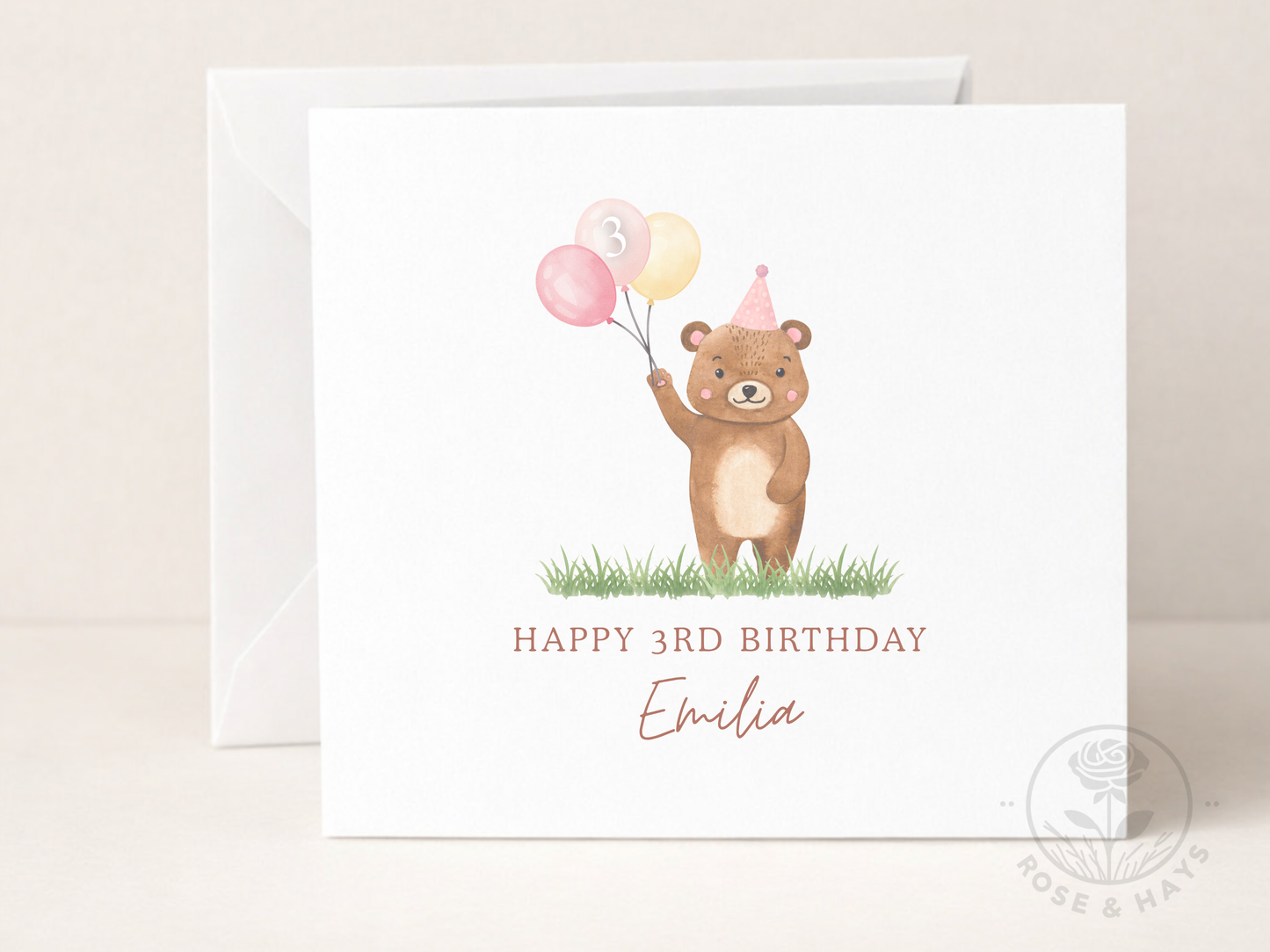 Personalised Birthday Bear Card