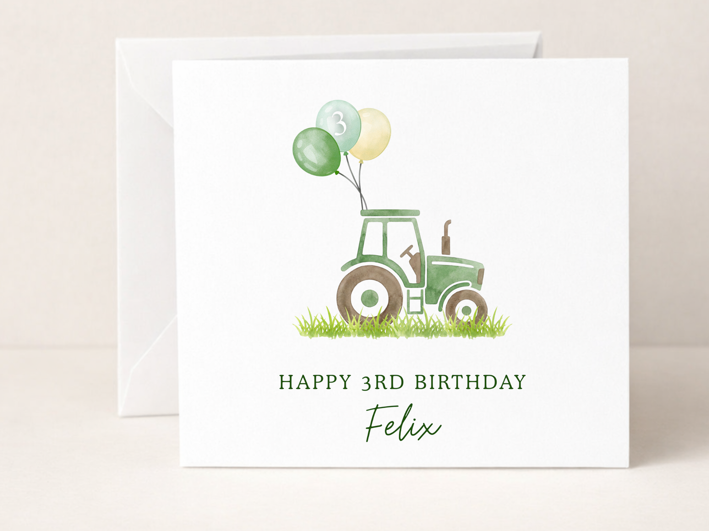 Personalised Tractor Birthday Card