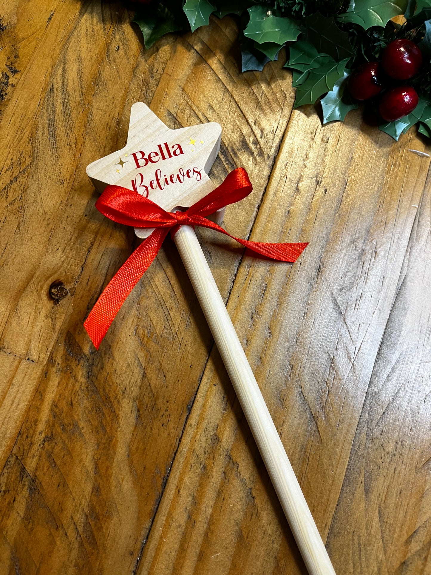 Personalised Christmas Wooden Star Wand