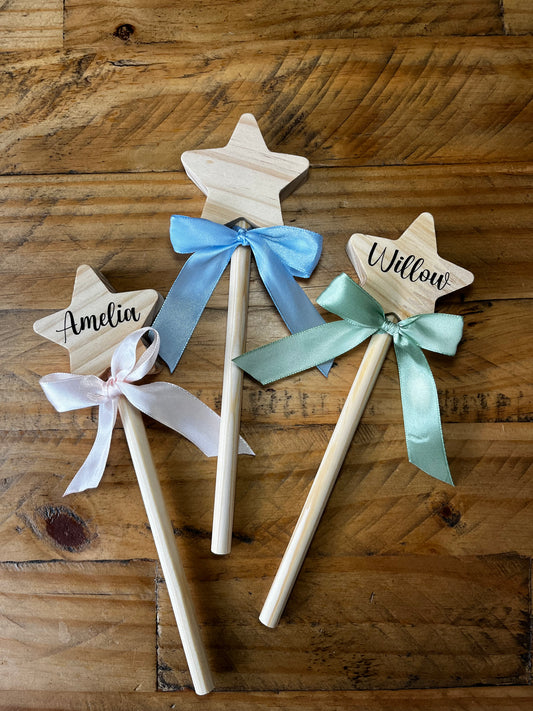 Personalised wooden star wand