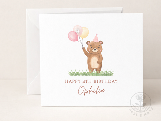 Personalised Birthday Bear Card