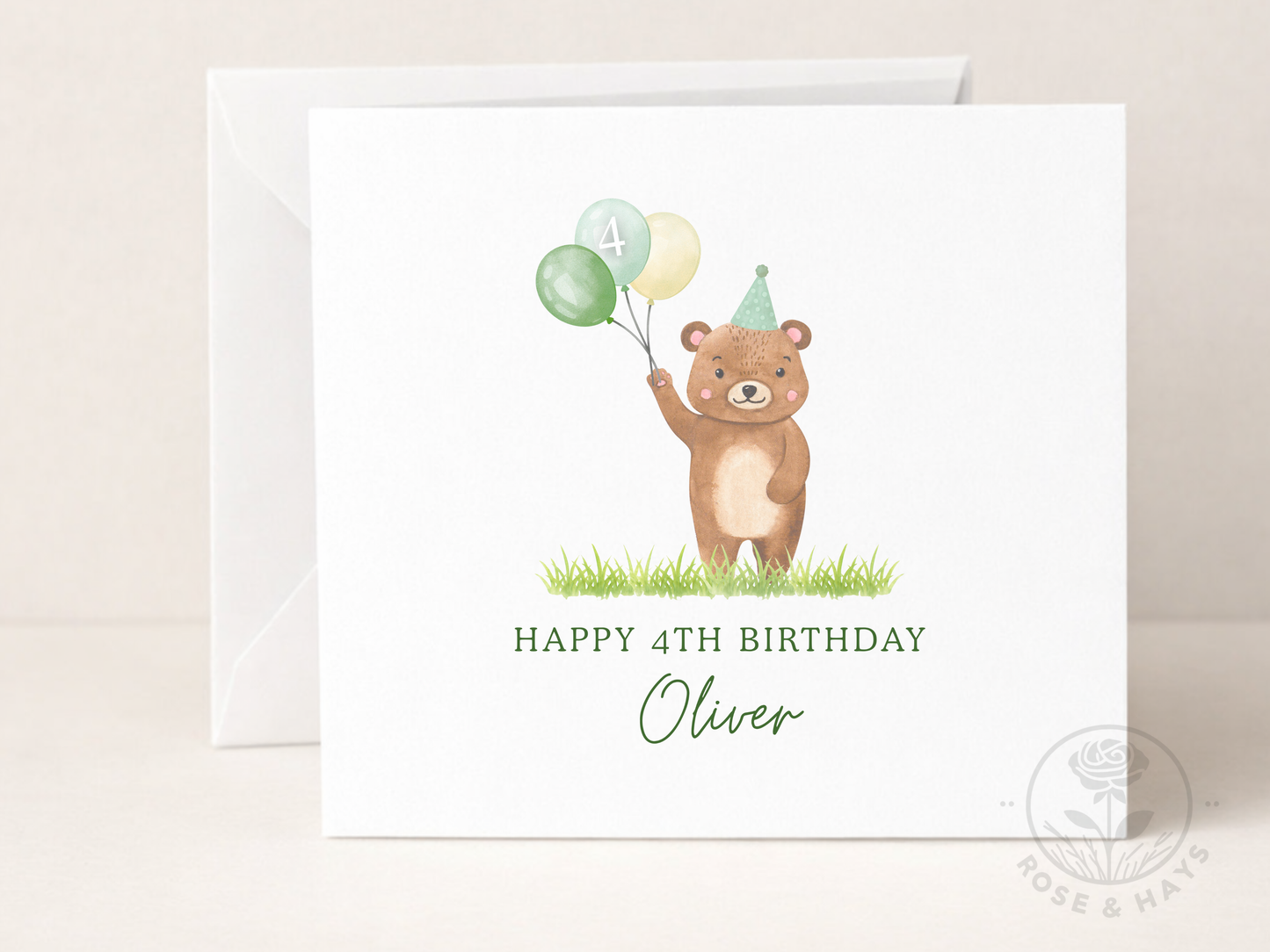 Personalised Birthday Bear Card