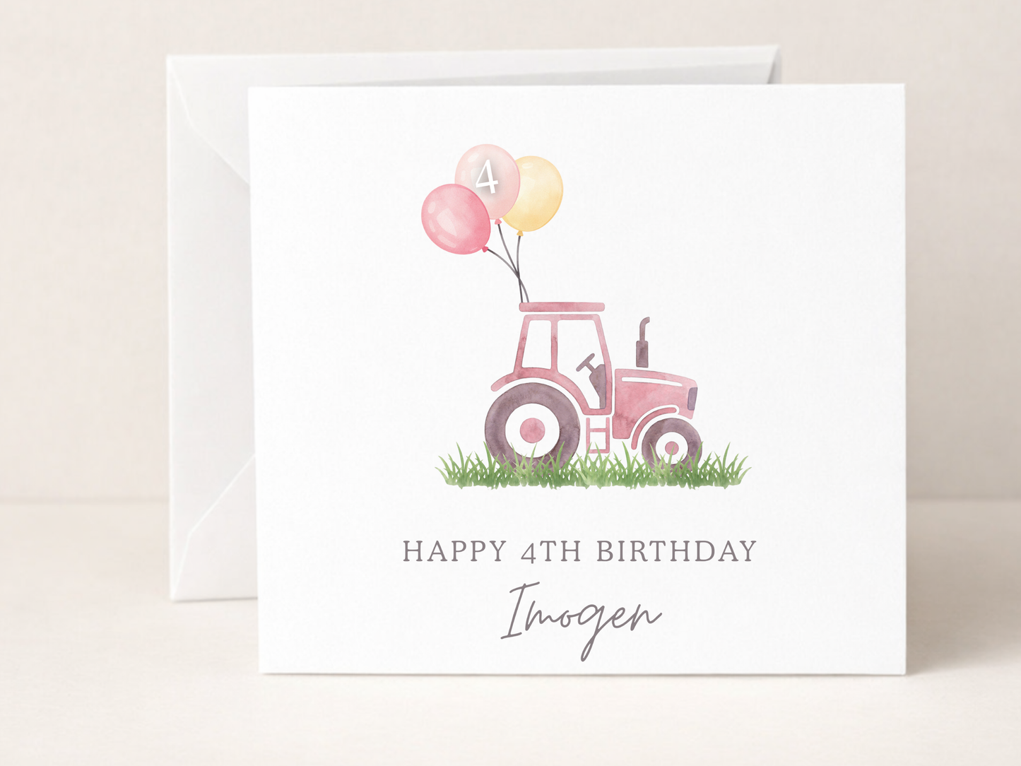 Personalised Tractor Birthday Card