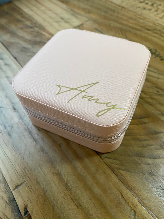 Personalised travel jewellery box