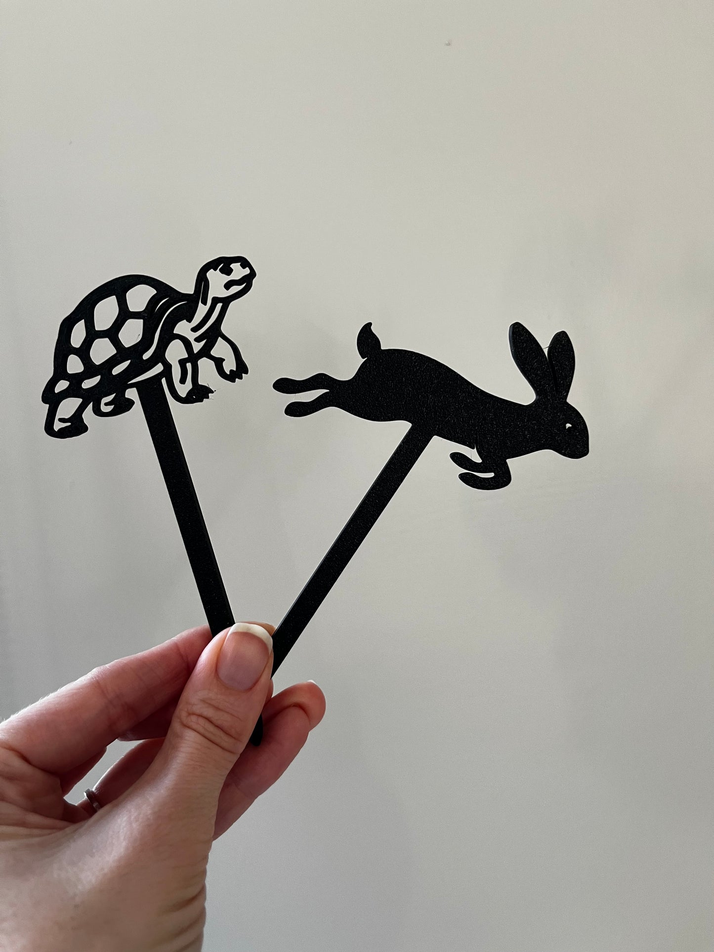 The Hare and The Tortoise Shadow Story Stick Puppets