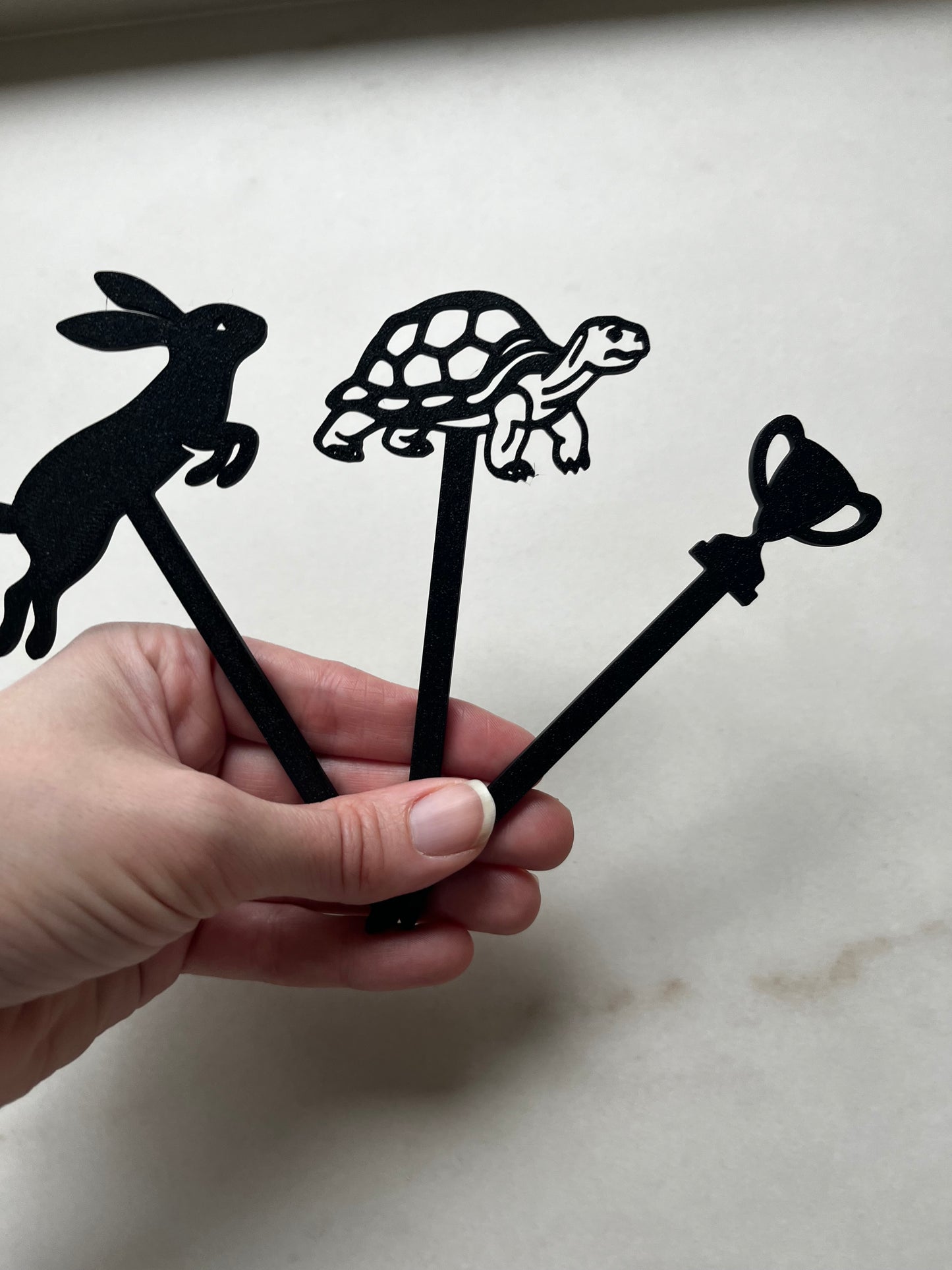 The Hare and The Tortoise Shadow Story Stick Puppets