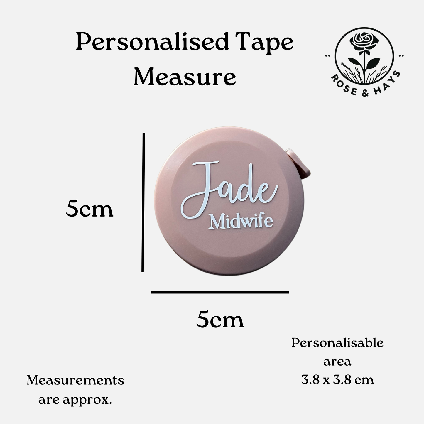 Personalised Health Care Workers Pocket Tape Measure