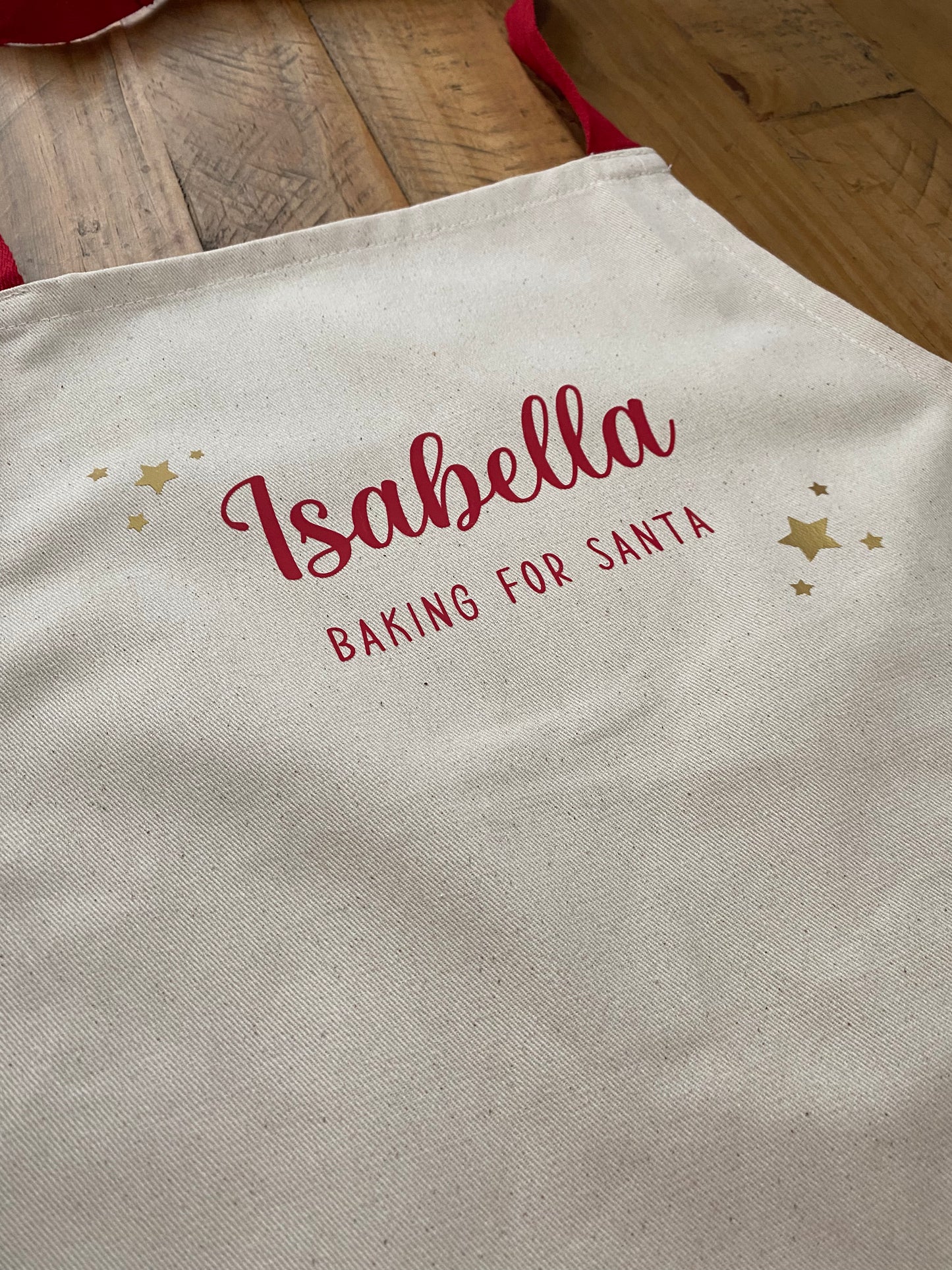 Personalised festive children’s apron - Baking for Santa