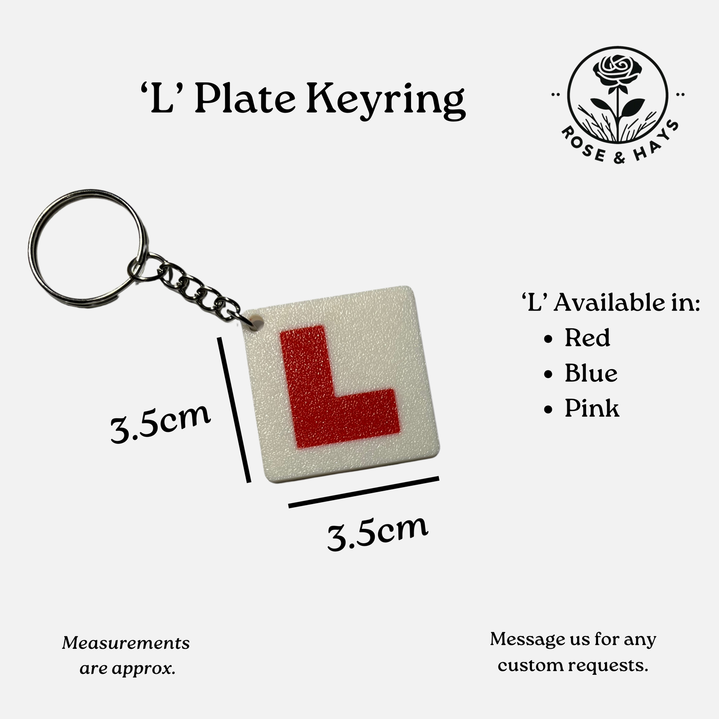 Learner Driver 'L Plate' Keyring
