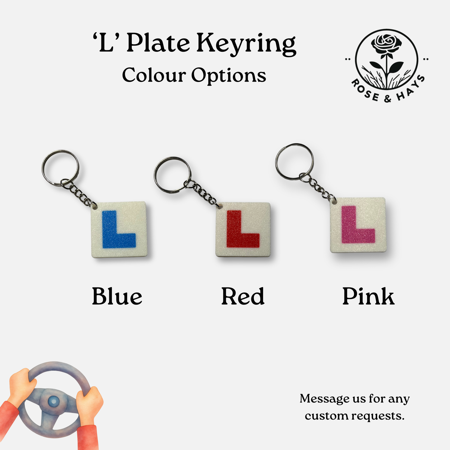 Learner Driver 'L Plate' Keyring