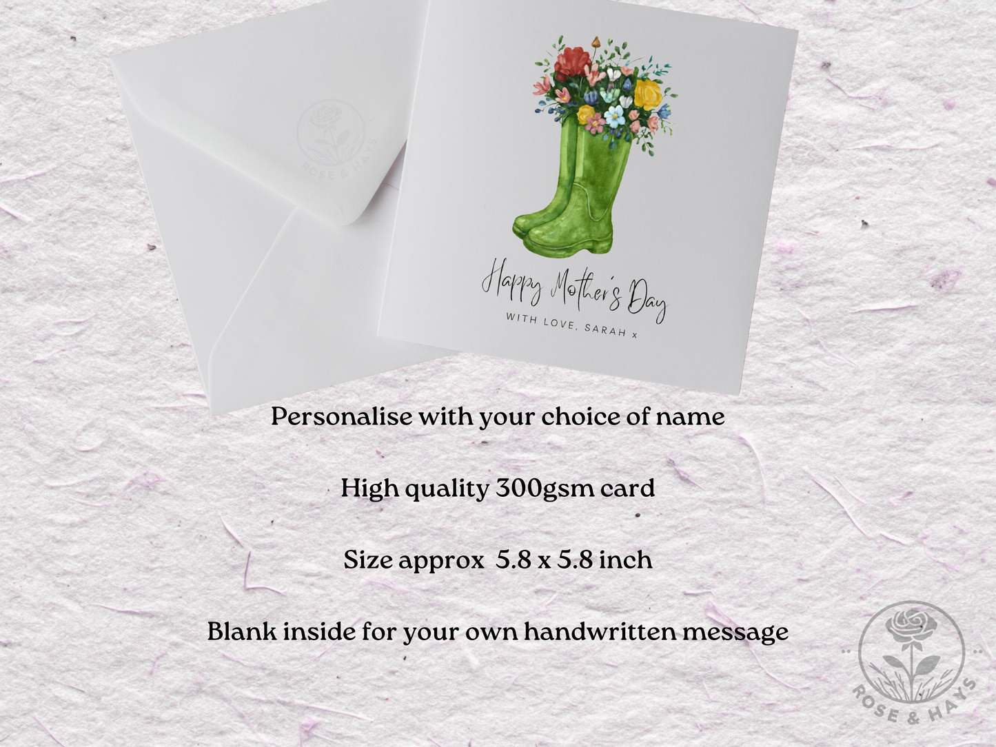Mother’s Day Card - Floral Wellies