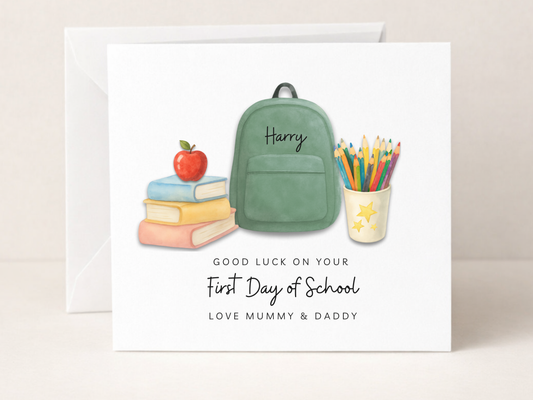 Personalised First Day of School Card