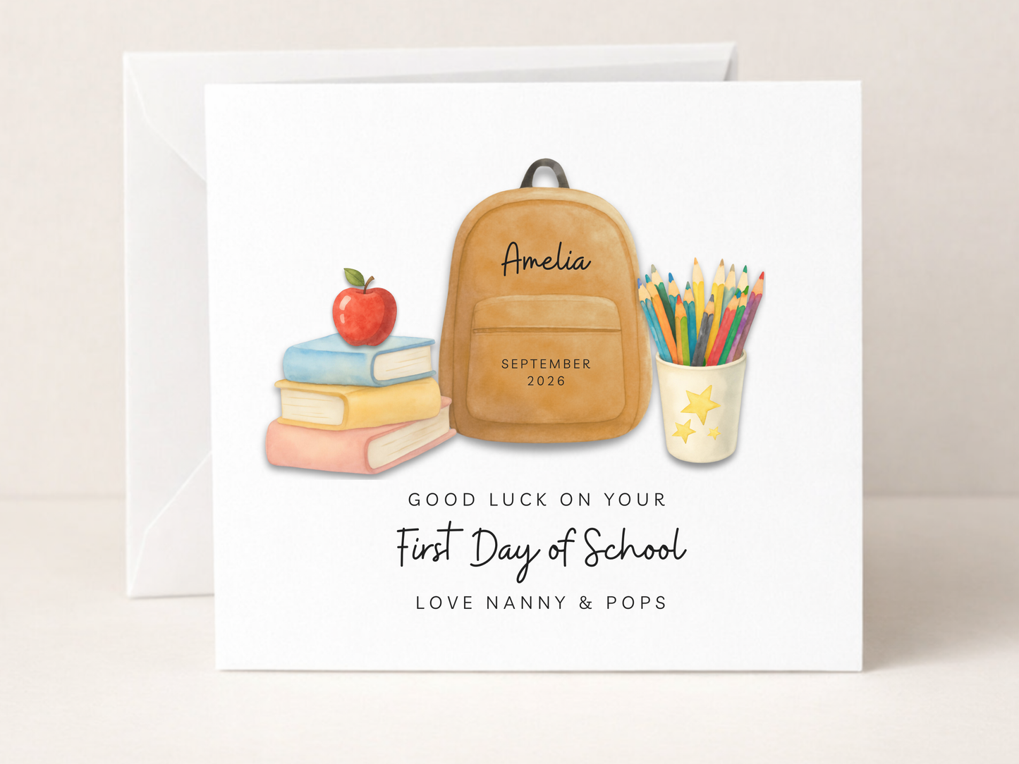 Personalised First Day of School Card
