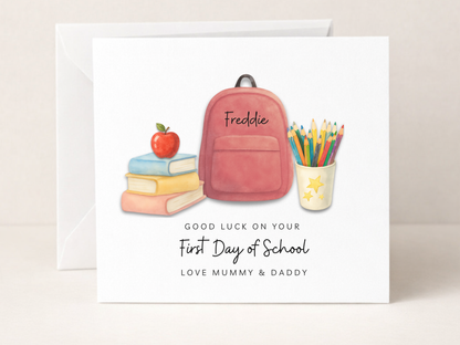 Personalised First Day of School Card