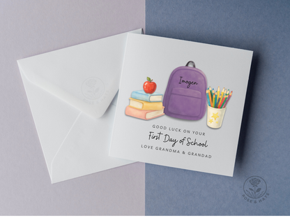 Personalised First Day of School Card