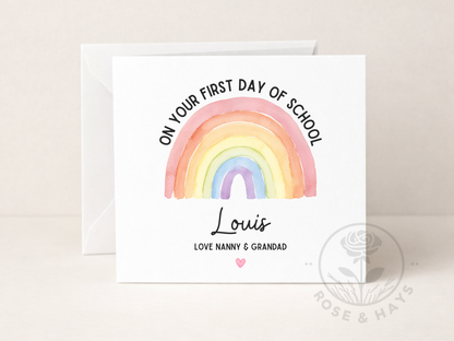 On Your First Day of School Rainbow Card