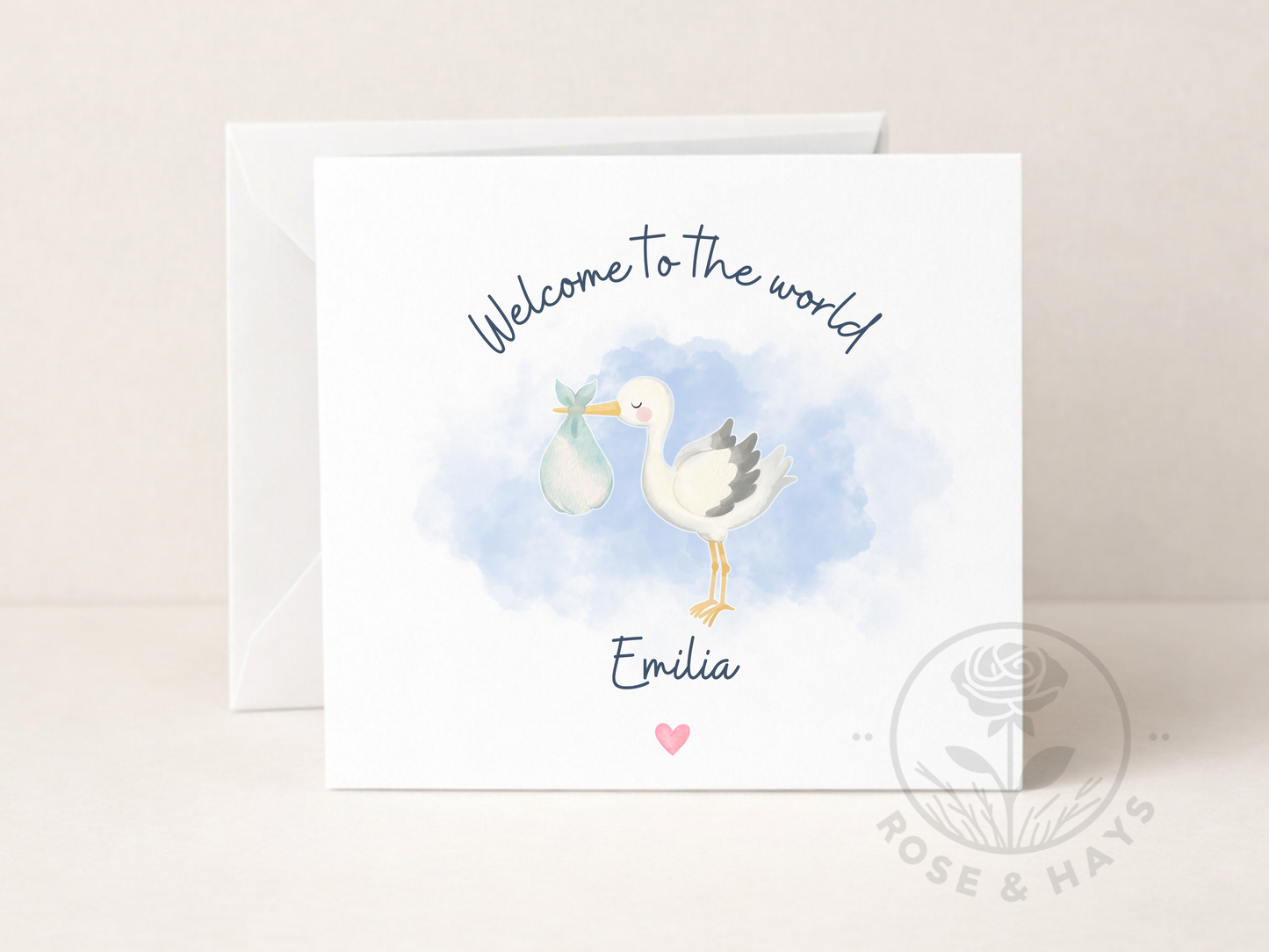 Welcome to the World Personalised New Baby Card