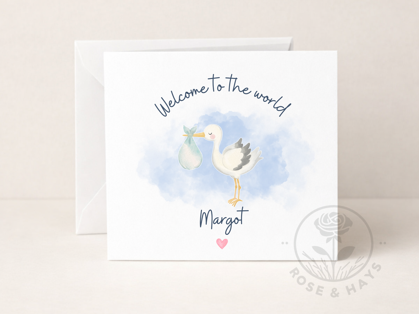 Welcome to the World Personalised New Baby Card