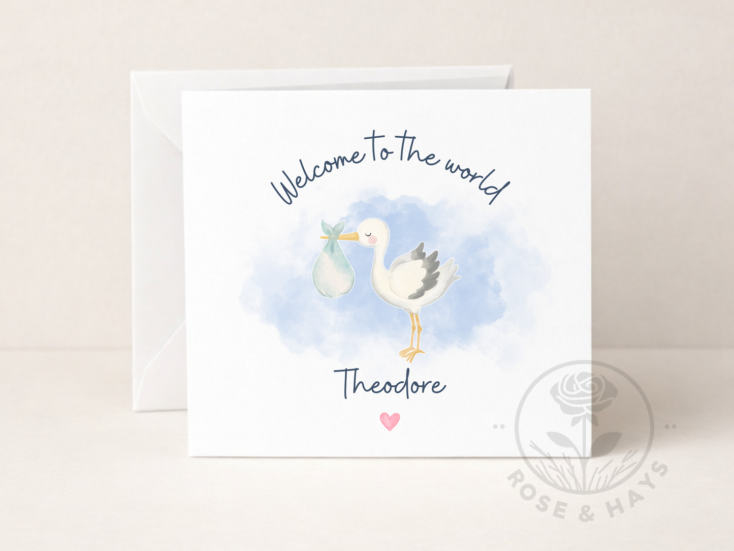 Welcome to the World Personalised New Baby Card