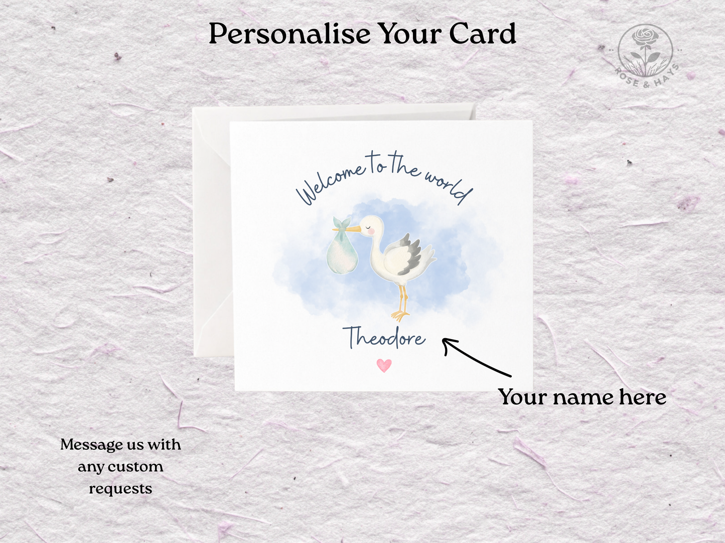 Welcome to the World Personalised New Baby Card