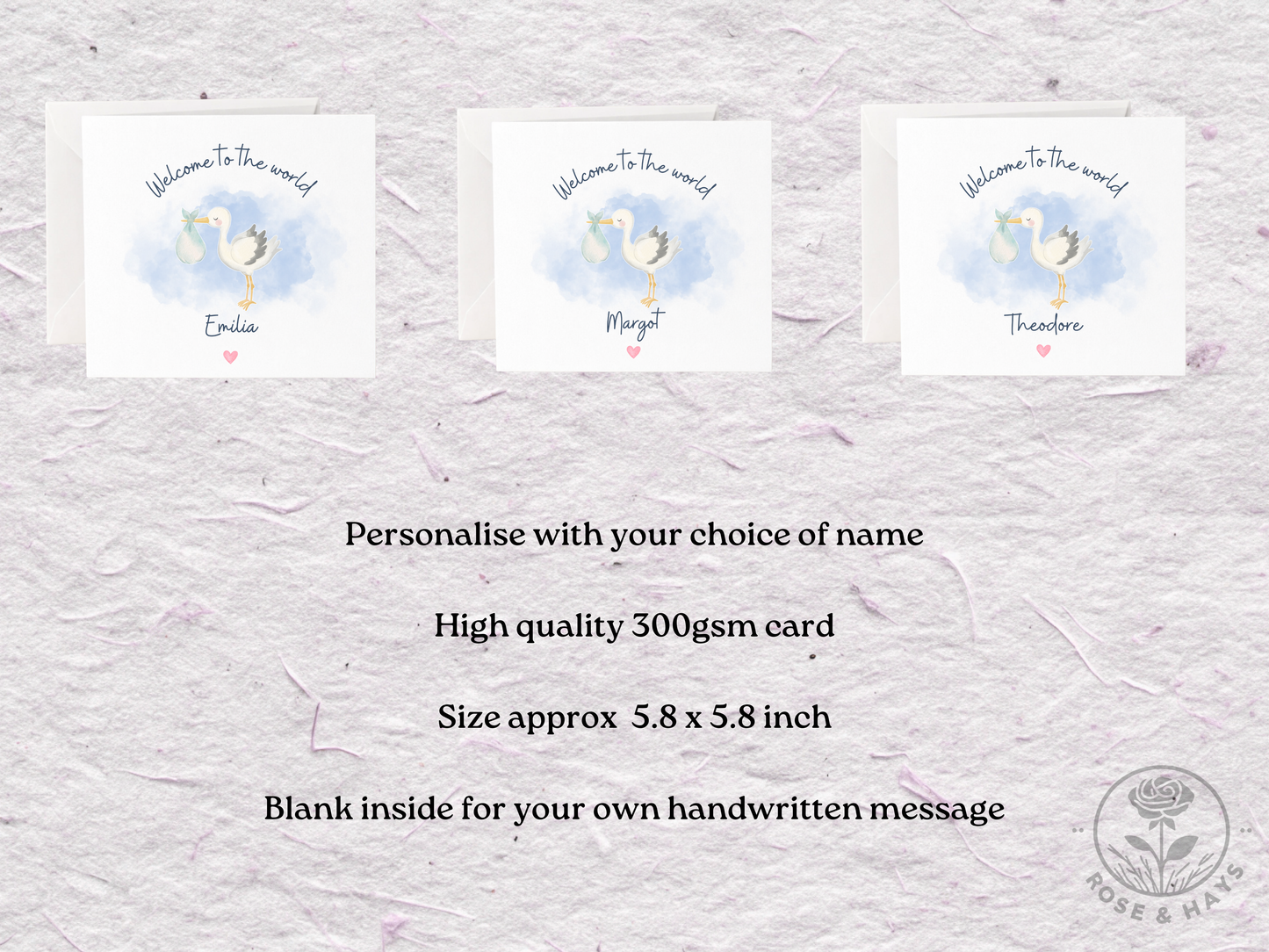 Welcome to the World Personalised New Baby Card