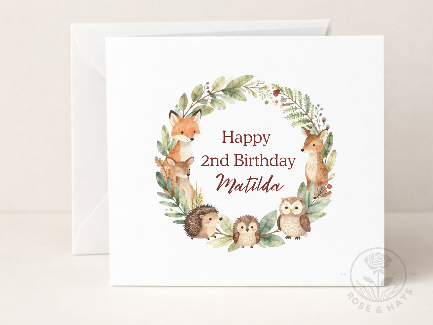 Personalised Woodland Birthday Card