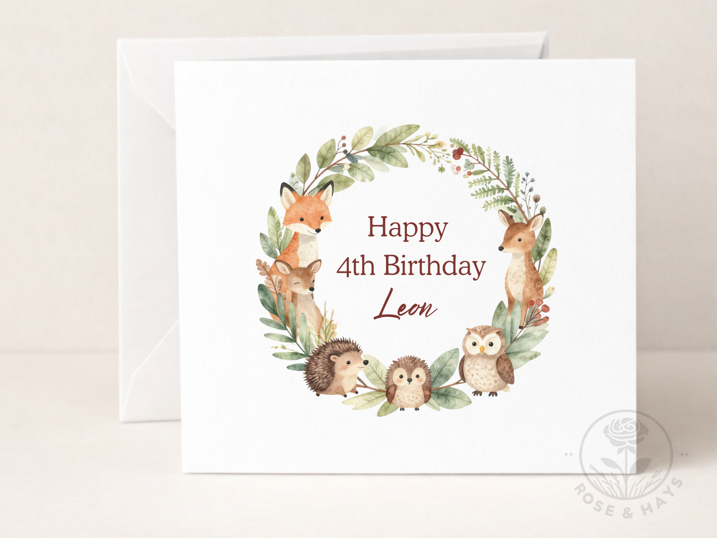 Personalised Woodland Birthday Card