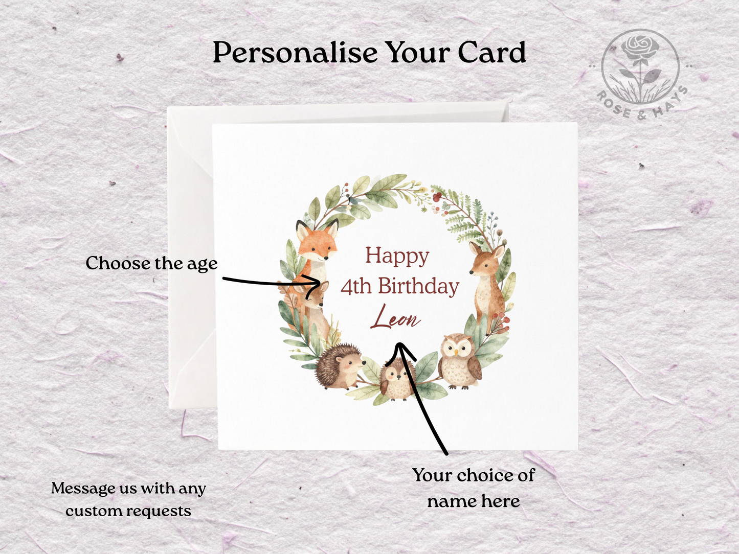 Personalised Woodland Birthday Card