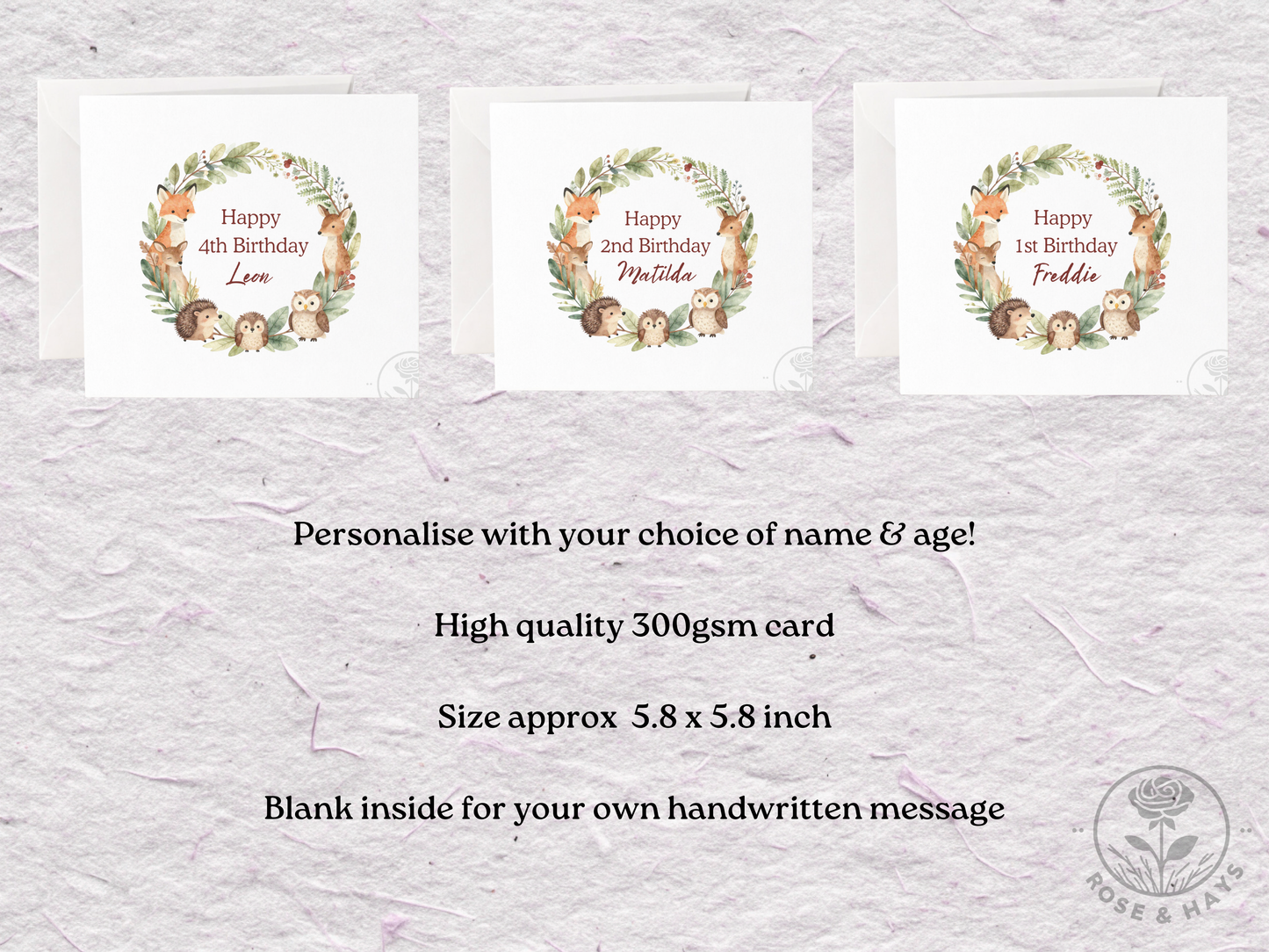 Personalised Woodland Birthday Card
