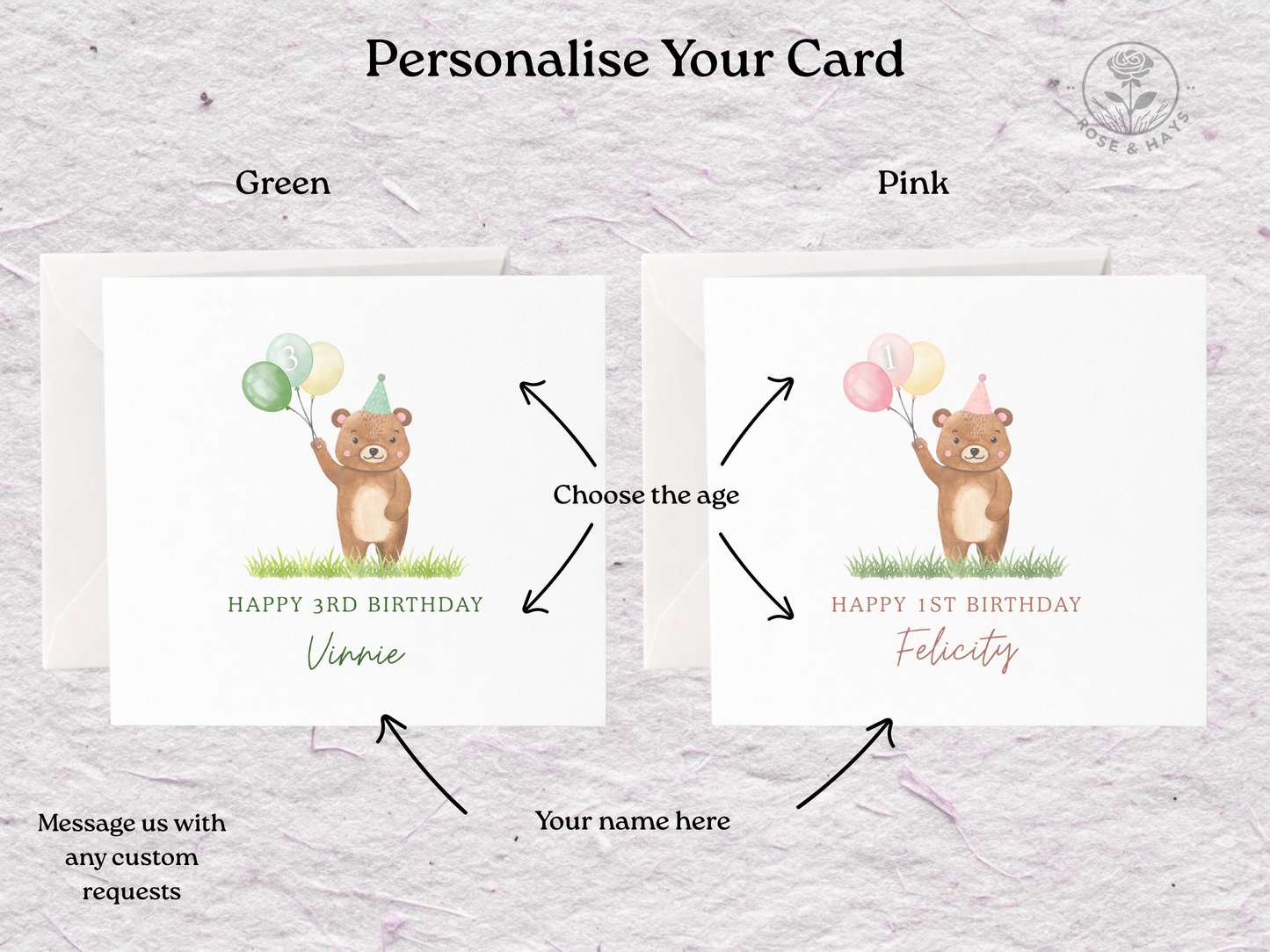 Personalised Birthday Bear Card