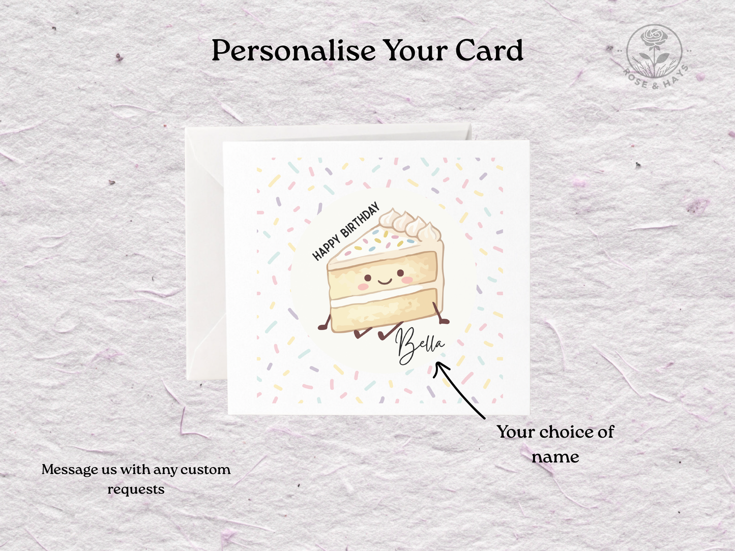Personalised Sprinkles Cake Birthday Card