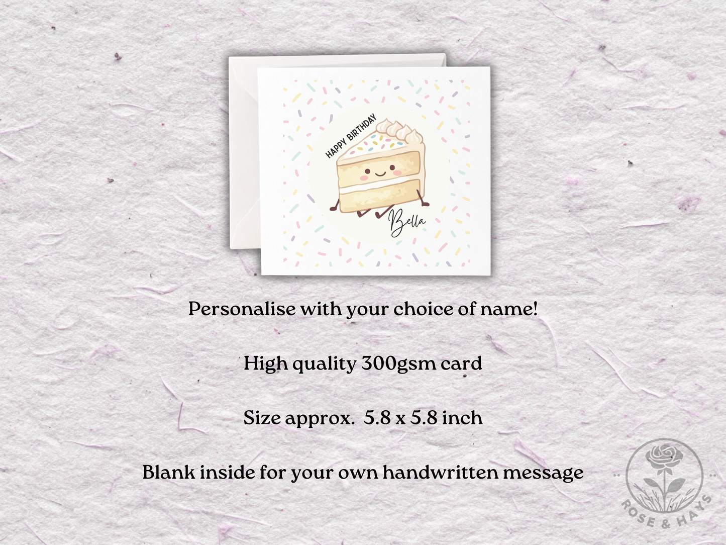 Personalised Sprinkles Cake Birthday Card