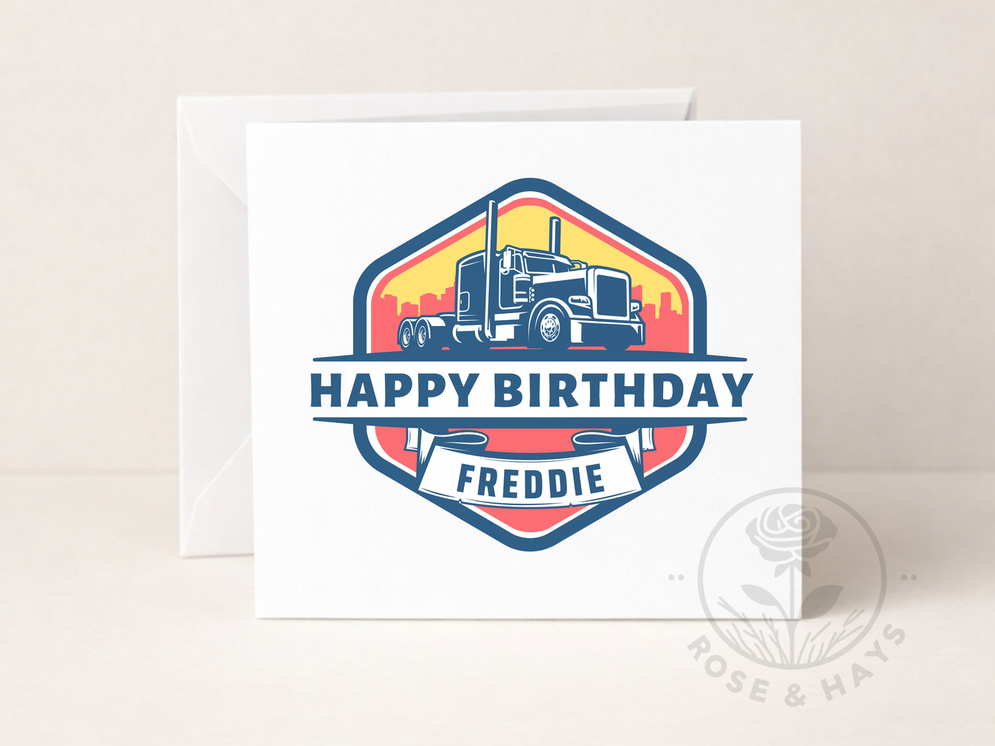 Personalised Truck Lorry Birthday Card